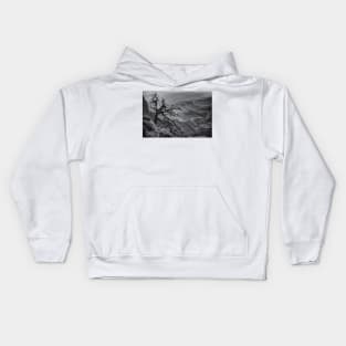 Tree at Lipan Overlook Grand Canyon B&W Kids Hoodie